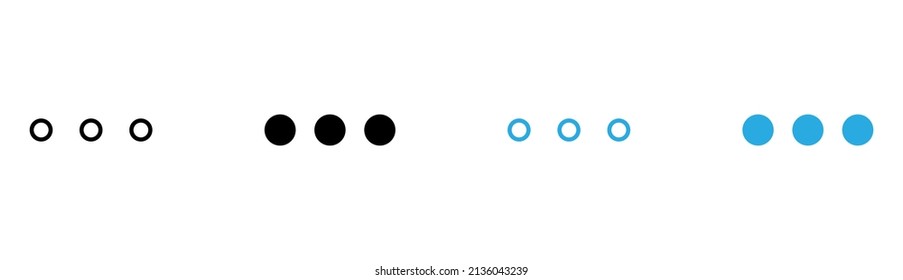 Collection of dots three icon. Vector illustration isolated on white background