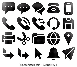 Collection of dotted icons: User interface. Set #3