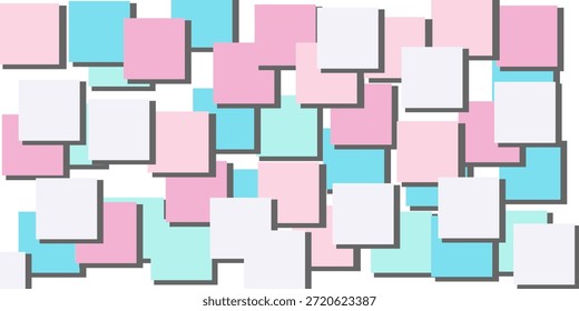 Eine Sammlung von gepunkteten Formen. Quadratische Schatten, ein nahtloses Muster geometrischer Formen. Abstrakter geometrischer Hintergrund mit quadratischen Formen.