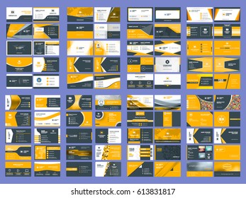 Collection of double sided business card vector templates. Stationery design vector set