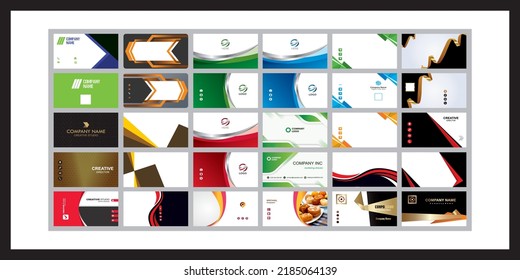 Collection of double sided business cards eps templates. Flat style vector illustration