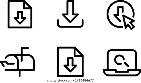 Collection of download icon set for web and mobile application