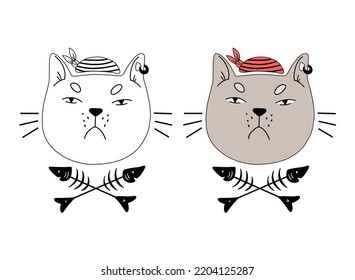 collection of drawings with cat for design