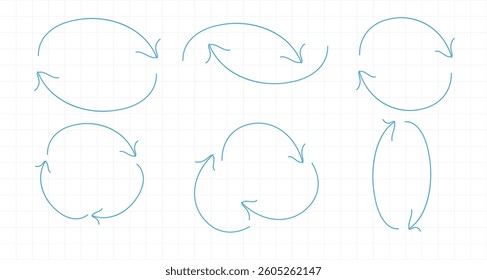 Collection of drawn arrows, icons, signs .Set of simple flat arrows isolated on white background. Arrow icons and arrow colour. Stock vector. EPS10.