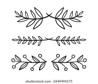 Collection of drawn ornamental elements