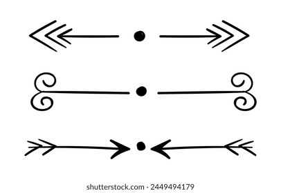 Collection of drawn ornamental elements