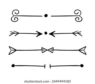 Collection of drawn ornamental elements