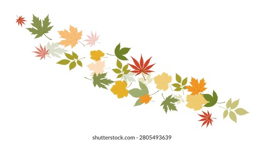 Collection of drifting autumn maple leaves. Ideal for botanical resources, seasonal decorations, educational materials, gardening, forestry, and nature projects.