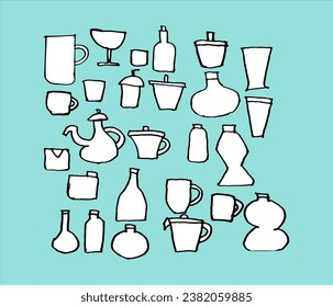 collection of drink cup designs