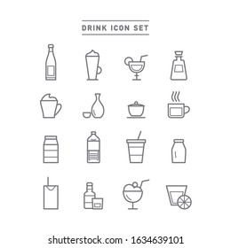 COLLECTION OF DRINK LINE ICONS