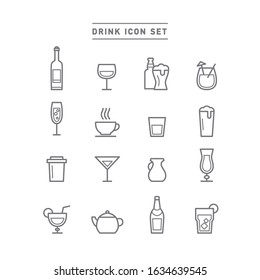 COLLECTION OF DRINK LINE ICONS