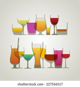 Colección de bebidas, vector eps10