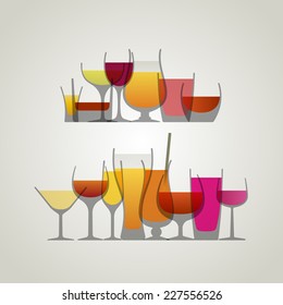 Collection of drinks, eps10 vector