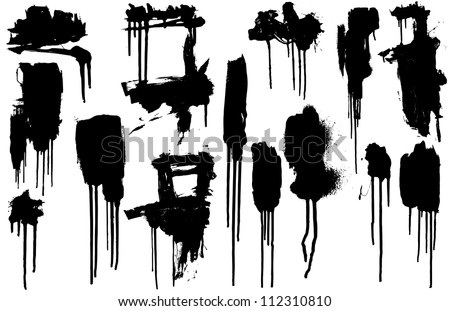 Collection of Dripping Paint Swashes. Just a collection of various size paint drips I've used frequently in my art Foto d'archivio © 