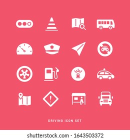 COLLECTION OF DRIVING FLAT ICONS