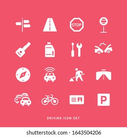 COLLECTION OF DRIVING FLAT ICONS