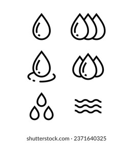 A collection of droplet that can be water, blood, or oil icon.