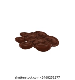 collection of dry coffee beans, no background