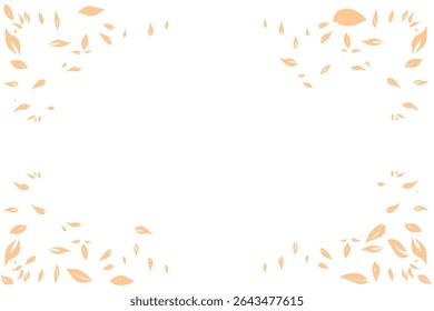 a collection of dry leaves forming a frame without a background