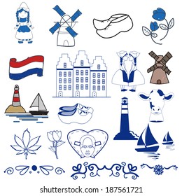 collection of dutch culture design elements