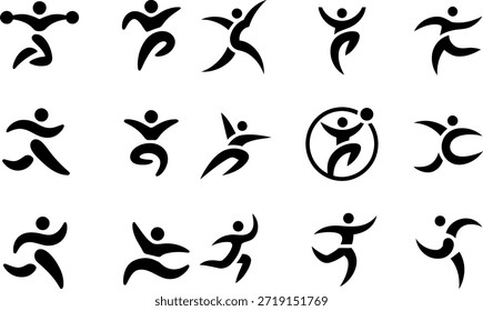 Collection of dynamic human figures in various poses and styles
