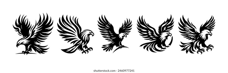 Collection of eagle design vector Illustrations