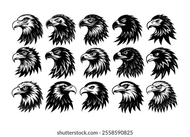 Collection of eagle head silhouette