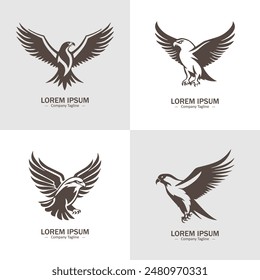 Collection of Eagle icons. Logo of hawk. Hawk simple icon. eagle vector symbols.Set of hawk