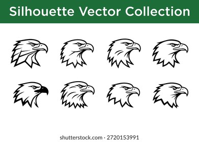 Colección de Vectores de la silueta del águila aislados en el fondo blanco
