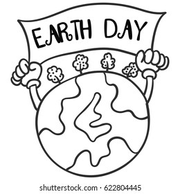 Collection of earth day hand draw