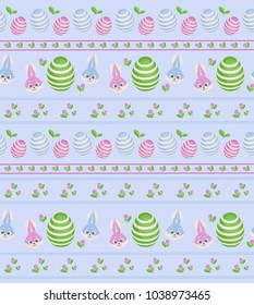 Collection of Easter bunny and egg. Seamless pattern