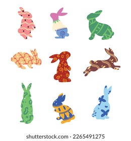 collection of easter bunny elements