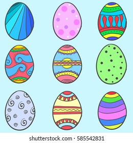 Collection of easter egg set style