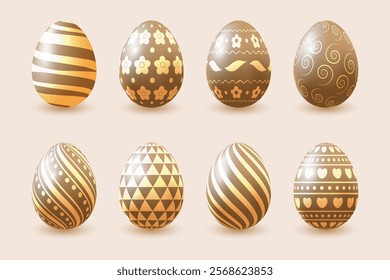 Collection of Easter eggs in brown tones