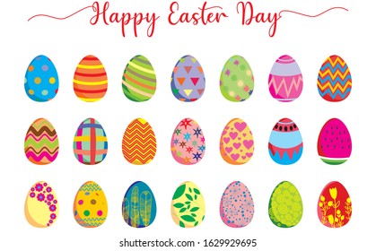 collection of easter eggs for your design, cute and colorful vector