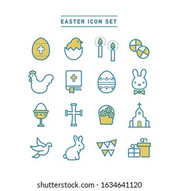 COLLECTION OF EASTER LINE ICONS
