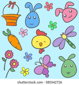Collection of easter syle doodles