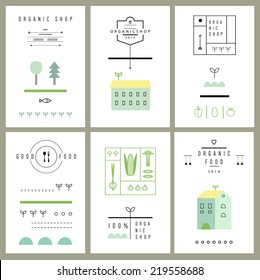 Collection of eco cards. Icons. Vector. Isolated