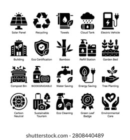 Collection of eco friendly icons