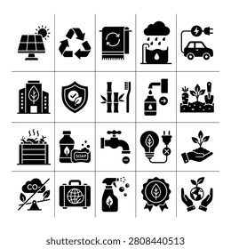 Collection of eco friendly icons