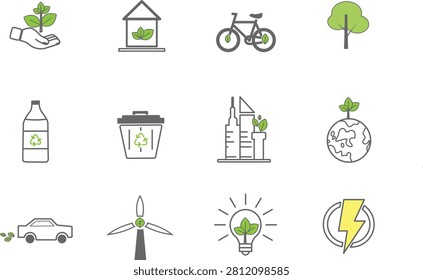 Collection of eco friendly icons