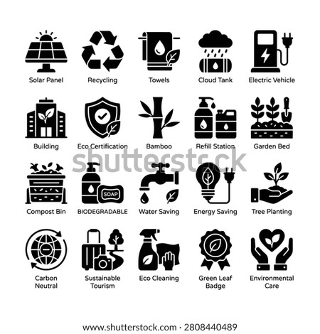 Collection of eco friendly icons