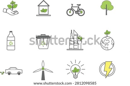 Collection of eco friendly icons
