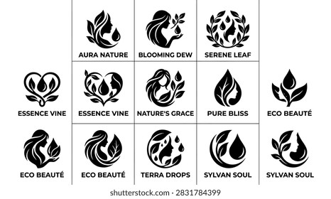 Collection of eco friendly leaf logos