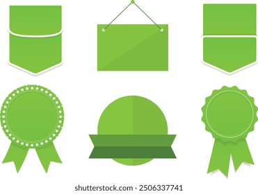 Collection with Eco tags and labels and stickers. Vector illustration, New Label collection set. Sale tags. Discount Green ribbons, banners and icons. Shopping Tags. Sale icons, Green Tags And Ribbon.