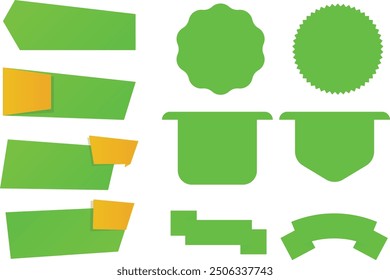 Collection with Eco tags and labels and stickers. Vector illustration, New Label collection set. Sale tags. Discount Green ribbons, banners and icons. Shopping Tags. Sale icons, Green Tags And Ribbon.