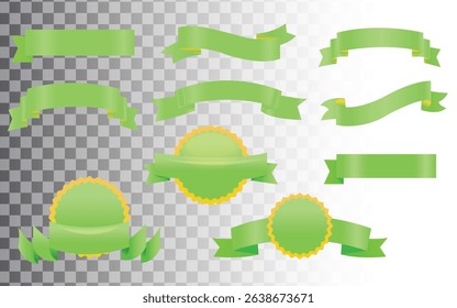 Collection with Eco tags and labels and stickers. Vector illustration, New Label collection set. Sale tags. Discount Green ribbons, banners and icons. Shopping Tags. Sale icons, Green Tags And Ribbon.