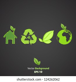 Collection of ecological icons. Vector design.