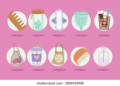 recogida de productos ecológicos y reutilizables