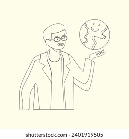 Collection of ecology, energy, nature and environment line art invitation icons. Protection, care for the planet earth, the power of natural recycling. Vector ecology line art illustration. 